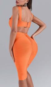 YARA HALTER MIDI BNADAGE DRESS